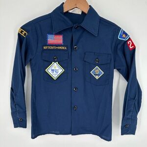 Vintage 70’s Boy Scouts of America Uniform Youth Shirt Cat 845 Sz M Made USA U9